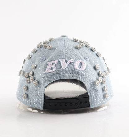 Drop 1 LA Rhinestone Denim Cap – Back