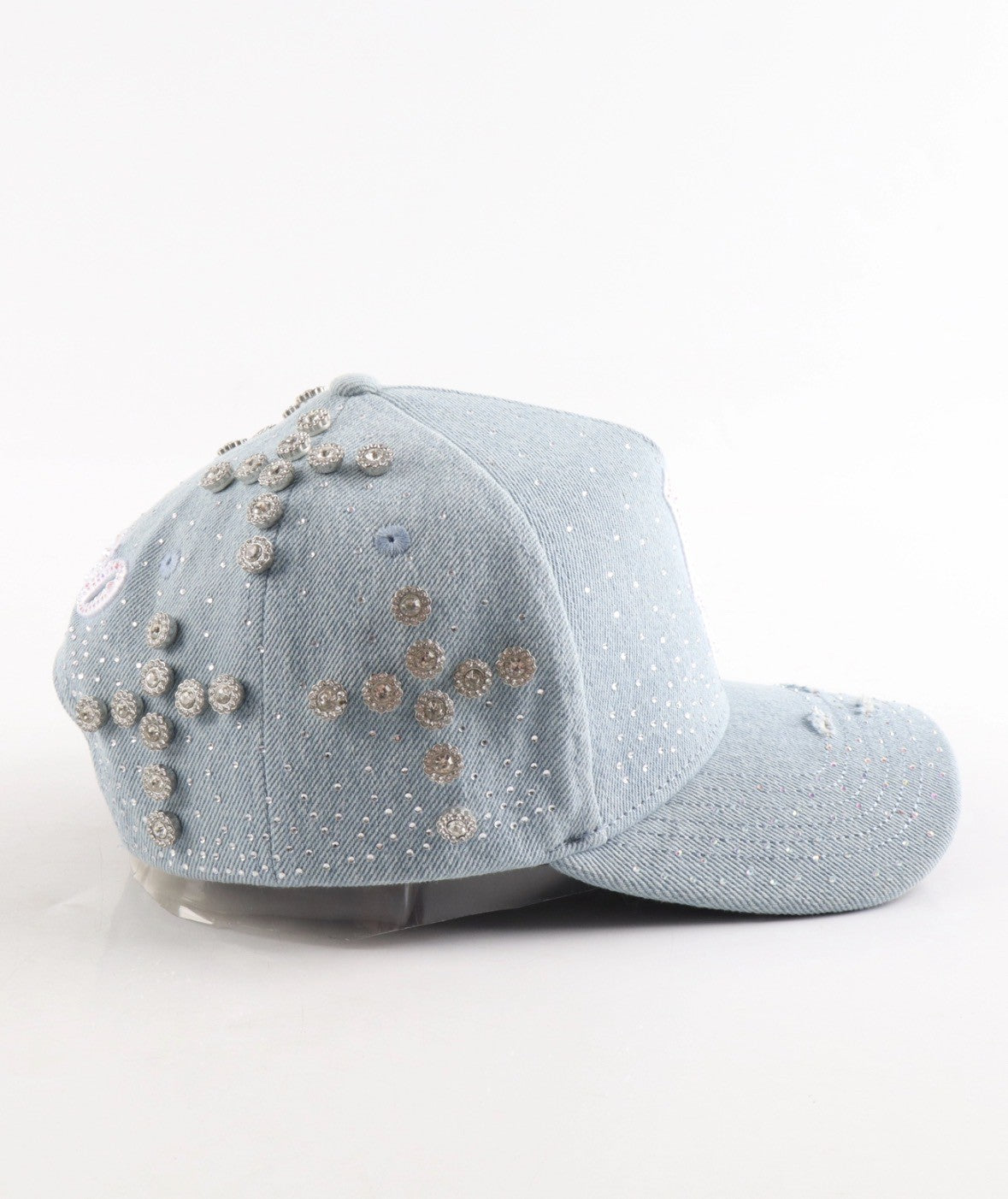 Drop 1 LA Rhinestone Denim Cap – Right side